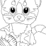 kitten with yarn coloring page online