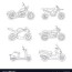 scooter line icons set royalty free vector