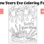 coloring page for kids new years eve