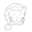 cat with santa hat coloring pages