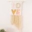 diy love typography woven wall hanging