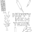 new year fire works coloring page for kids