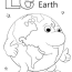 letter e is for earth coloring page