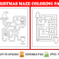 christmas maze coloring pages for kids