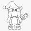 hippo christmas coloring pages hd png