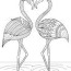 two flamingos with patterns coloring