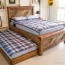 farmhouse pallet bed with rolling