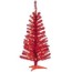 red tinsel artificial christmas tree