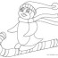 skiing penguin coloring page printable
