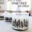 diy pine treeline drawing jar candles
