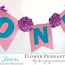 flower pennant banner customizable