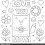 love you mom coloring page vector