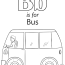 bus letter b coloring page free