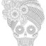 skull coloring page black and white