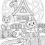 doodle halloween coloring book page