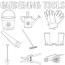 printable gardening tools coloring page