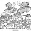 printable mushrooms adult coloring book
