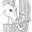farm coloring pages girl and horse