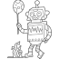 cartoon style robot coloring page for kids