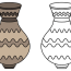coloring vase for kids graphic by