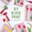 diy block print tulip napkin the