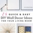 26 easy diy wall décor for your living