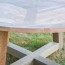 diy wood beam round dining table