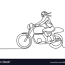 continuous line smiling woman riding on
