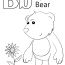 bear letter b coloring page free