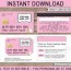 pink credit card invitations template
