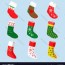 christmas socks design set royalty free