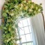 how to decorate a mirror with greenery