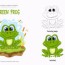 cute cartoon frog coloring page