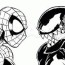 spiderman vs venom drawing clip art