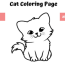 coloring book page for kids cat 02