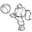 coloring page girl playing ball