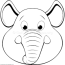 cute elephant head coloring pages