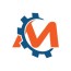 initial logo with gear vector m posters