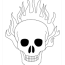 skeleton flames coloring page free