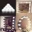 makeup desk with mirror and lights
