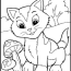 cat mushrooms coloring page