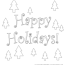 happy holidays coloring page