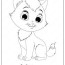 printable funny fluffy kitten coloring