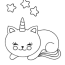 lovely unicorn cat coloring page free