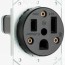 3 wire black flush power outlet