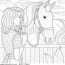 girl horse coloring vector photo