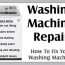 washing machine repair how to fix
