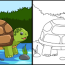 turtle coloring page colored