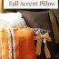easy diy no sew fall accent pillow