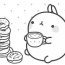 coloring page molang it s snack time 4